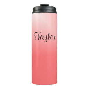 Garrafa Térmica Designs de Gradação Cor-de-Rosa e Branco