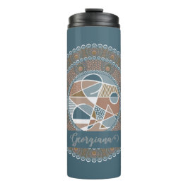 Garrafa Térmica Destaque de Teal e Abstrato de Dourado Personaliza