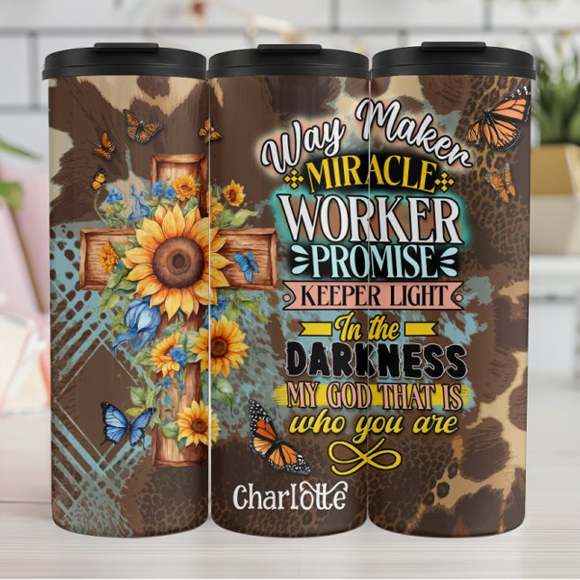 Garrafa Térmica Deus: Criador de Caminho, Trabalhador de Milagre,  (Criador carregado)