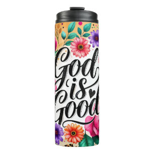 Garrafa Térmica Deus é uma boa mensagem religiosa Tumbler térmico