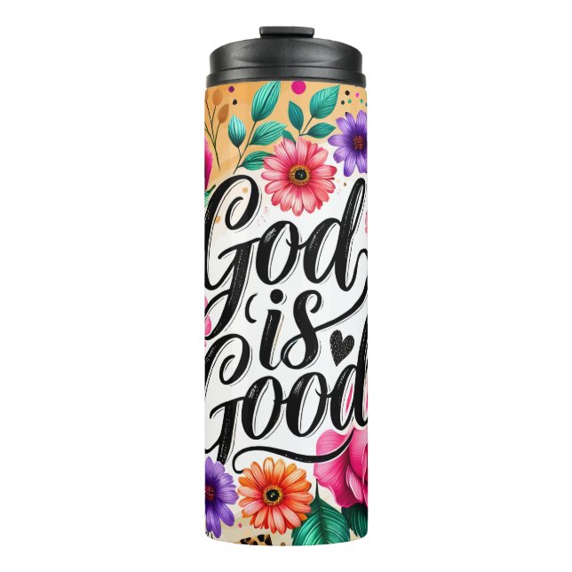 Garrafa Térmica Deus é uma boa mensagem religiosa Tumbler térmico (Frente)