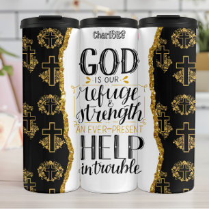 Garrafa Térmica Deus, nossa força de refúgio, um problema de sempr