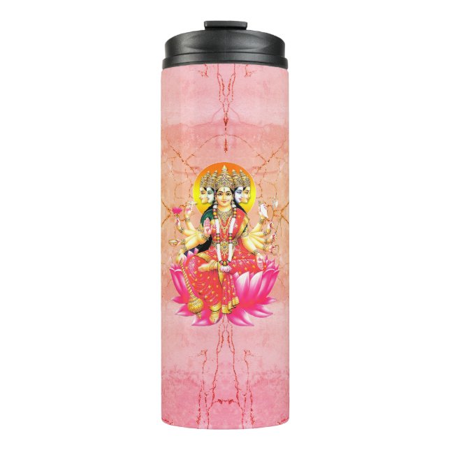 Garrafa Térmica Deusa Gayatri Devi no Lotus Hindu Deity (Frente)