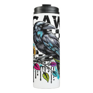 Garrafa Térmica Dia de as Bruxas engraçado Crow Raven F-CAW-F