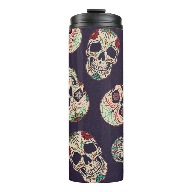 Garrafa Térmica Dia de los muertos seamless pattern with sugar sku (Frente)