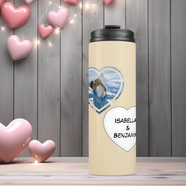 Garrafa Térmica Dia de os namorados Personalizado Fotografias e No (Criador carregado)