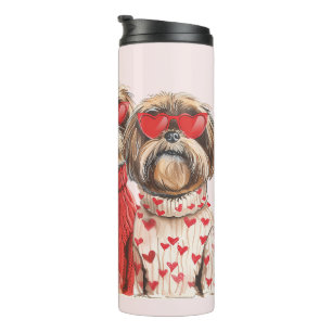 Garrafa Térmica Dia de os namorados Shih Tzu Dogs