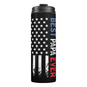 Garrafa Térmica Dia de os pais Best Papa Ever com bandeira america