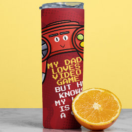 Garrafa Térmica Dia de os pais Engraçado Red Joystick Saudação