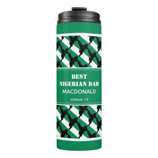 Garrafa Térmica Dia de os pais MELHOR NIGERIAN PAI Naija Personali (Frente)