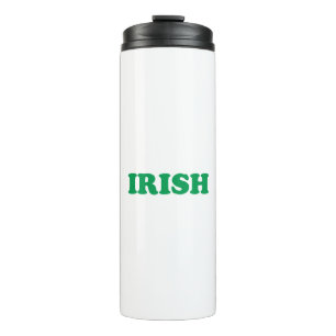 Garrafa Térmica Dia de São Patrício letras Verde Irlandês branco