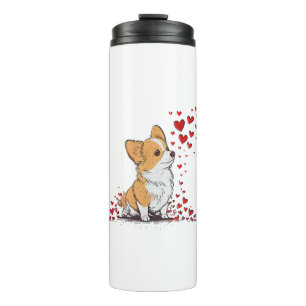Garrafa Térmica Dia dos Namorados Cachorro Fofo Corgi Dia dos Namo