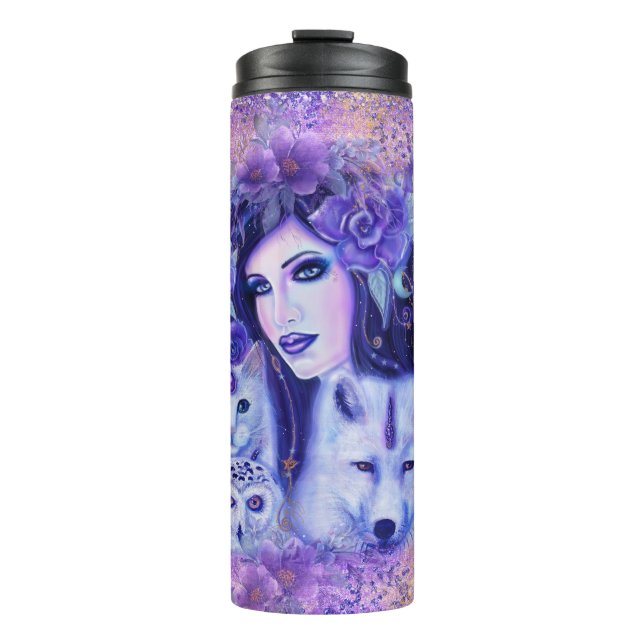 Garrafa Térmica Diana Deusa, arte de Renee Thermal Tumbler (Frente)