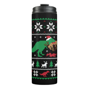 Garrafa Térmica Dinossauro Feliz Natal Engraçado