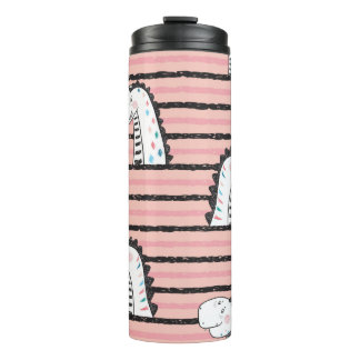 Garrafa Térmica Dinossauros Cachorros de Cartoon vintage padrão se