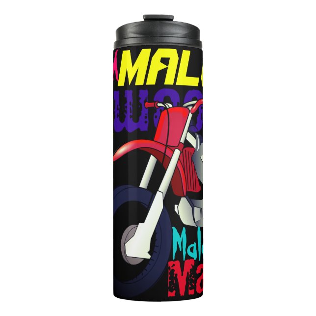 Garrafa Térmica Dirt Bike Nome Tipografia Personalizada (Frente)