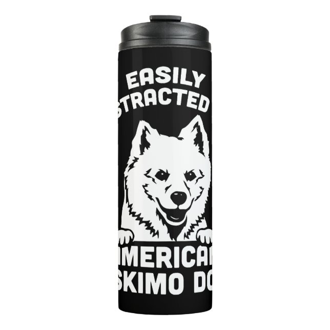 Garrafa Térmica Distraído Facilmente Por Cães Eskimo Americanos (Frente)