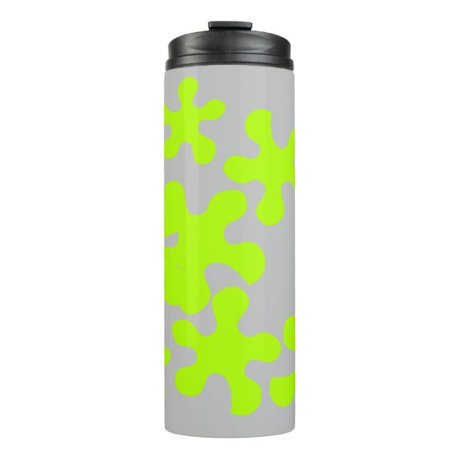 Garrafa Térmica diversão neon verde de cinzas de lodo (Frente)