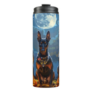 Garrafa Térmica Doberman Halloween Assustador