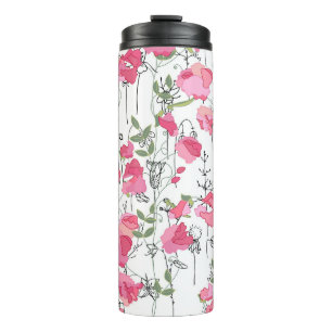 Garrafa Térmica Doce Ervilha: Textura Floral de Verão.