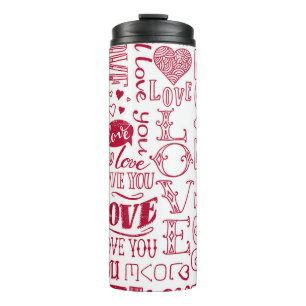 Garrafa Térmica Dodles de amor feitos à mão, um padrão encantador.
