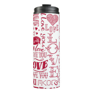 Garrafa Térmica Dodles de amor feitos à mão, um padrão encantador.