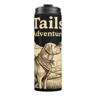 Garrafa Térmica Dog Tails of Adventure Funny Dog Lover Hiking