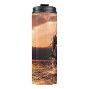 Garrafa Térmica Dolphin Sunset: Belo Salto Oceânico