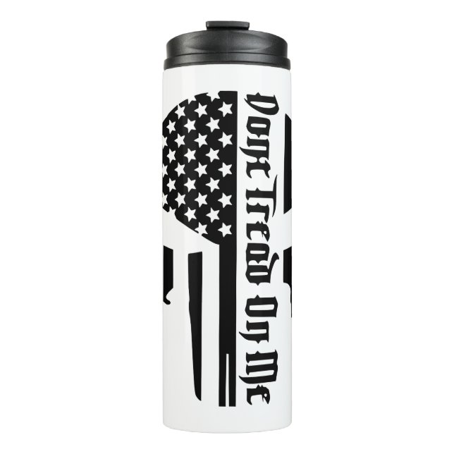 Garrafa Térmica Don’t Tread On Me Skull  #USAPatriotGraphics  © (Frente)