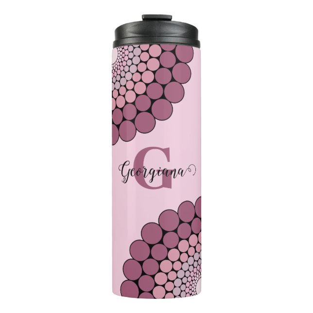 Garrafa Térmica Dot Floral Rosa Radiante Personalizado Dusky Manda (Frente)