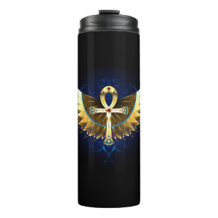 Garrafa Térmica Dourada Ankh com Asas