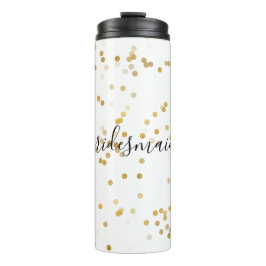 Garrafa Térmica Dourada Glam Confetti Bridesmaid