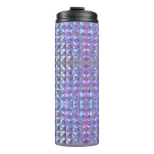 Garrafa Térmica Dourado, Azul e Roxo Iridescente Geométrico 2