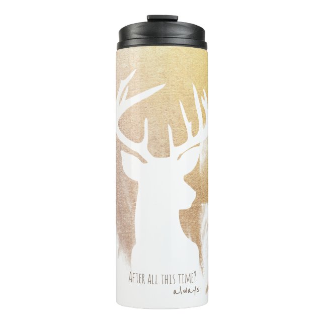 Garrafa Térmica Dourado Deer Patronus Tumbler (Frente)