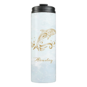 Garrafa Térmica Dourado Dolphin Personalizado Tumbler Térmico