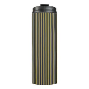 Garrafa Térmica Dourado fino Elegante e Marinho Vertical Strips Ve