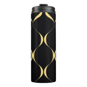 Garrafa Térmica Dourado, simples, moderno, gráfico ondulado luxuo