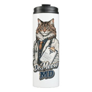 Garrafa Térmica Dr. Meow MD - Caneca Térmica de Gato Médico Engraç