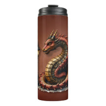 Dragão Steampunk próximo a uma lâmpada de rua vint