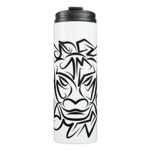 Garrafa Térmica Dragão Tribal Negro e Branco