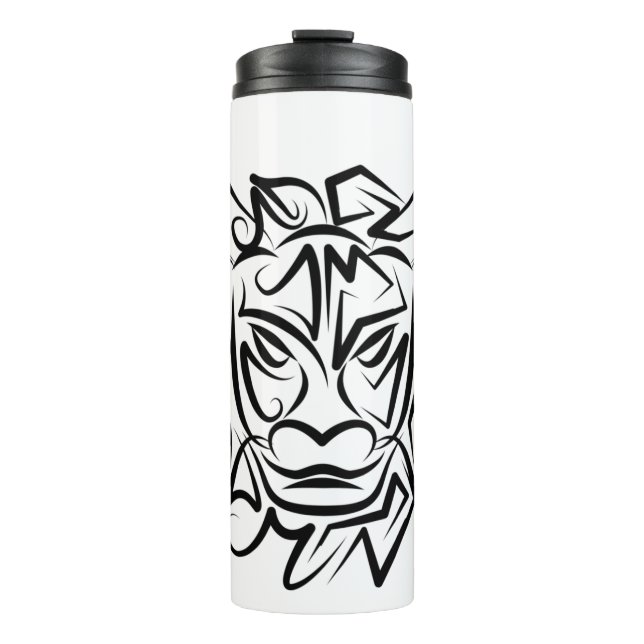 Garrafa Térmica Dragão Tribal Negro e Branco (Frente)