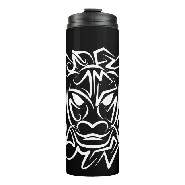 Garrafa Térmica Dragão Tribal Negro e Branco (Frente)