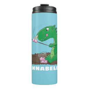 Garrafa Térmica Dragões bonitos assando desenhos marshmallows