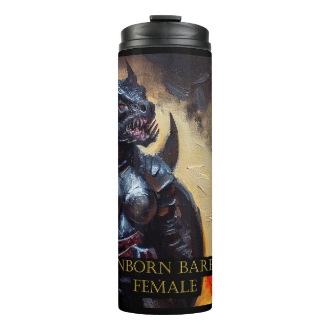 Garrafa Térmica Dragonborn - Mulher Barbária (Frente)