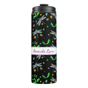 Garrafa Térmica Dragonflies personalizados e Dandelions