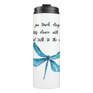 Garrafa Térmica Dragonfly Butterfly impressão Floral Gift dizendo