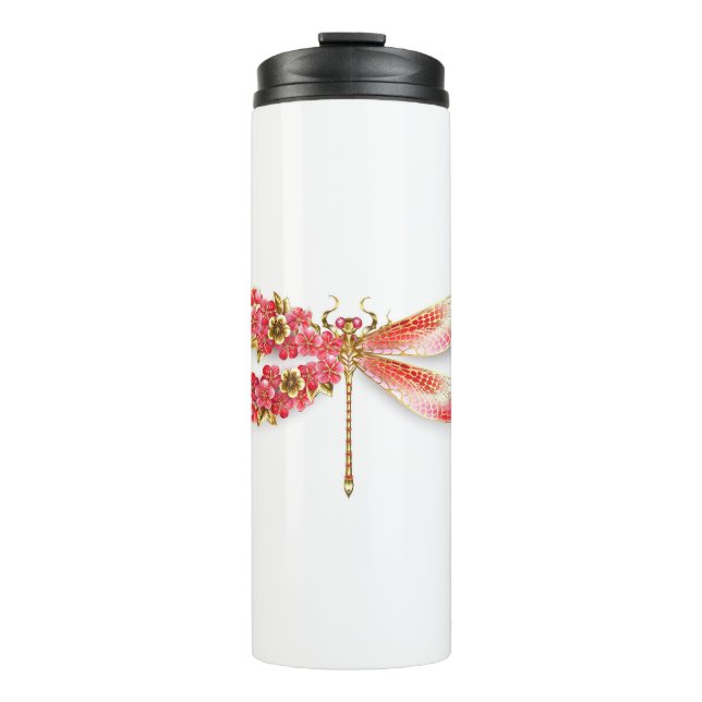 Garrafa Térmica Dragonfly com joalheria sakura (Frente)