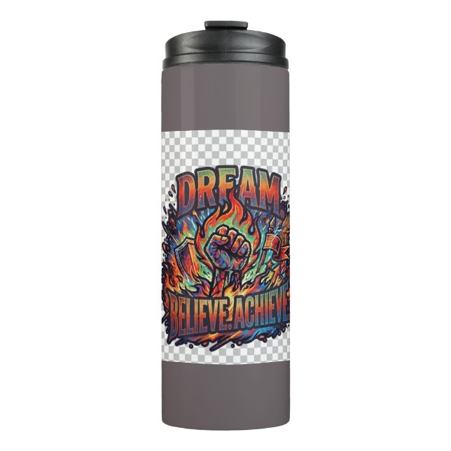 Garrafa Térmica Dream. Believe. Achieve.T-Shirt (Frente)