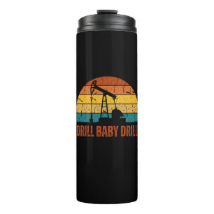 Garrafa Térmica Drill Baby Drill Retro Sunset Estilo