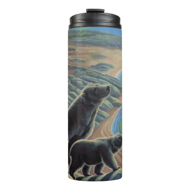 Garrafa Térmica Drinkware de Urso Polar de Canetas de Arte Nativa (Frente)